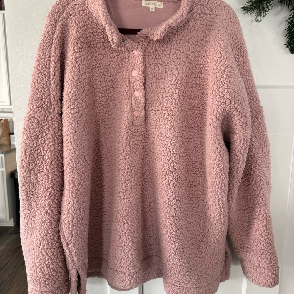 Universal Thread Blush Teddy Jacket - image 1